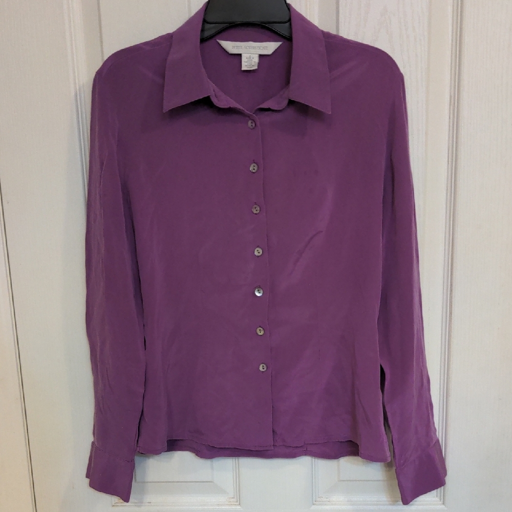 Petite Sophisticate Lavender Button-Down Shirt
